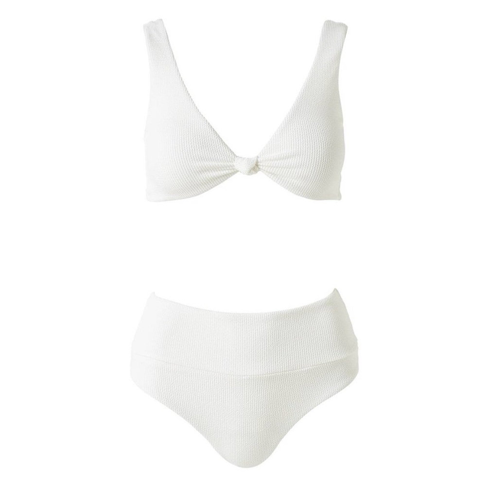 Melissa Odabash White New Hampton Ridges High Rise Bikini Set